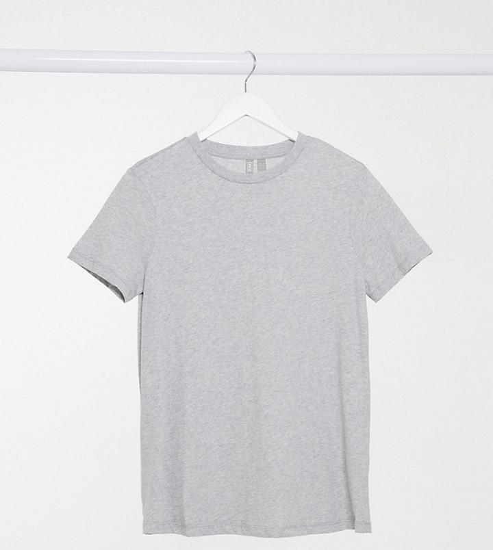 Asos Design Maternity Ultimate Organic Cotton T-shirt With Crew Neck In Gray Marl-grey