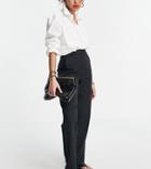 Vila Petite Tailored Straight Leg Suit Pants In Black - Part Of A Set