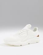 Bershka Chunky Sole Sneaker In White With Brown Detailing - White