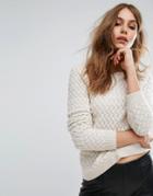 Boss Orange By Hugo Boss Icelynne Cable Knit Sweater - Cream