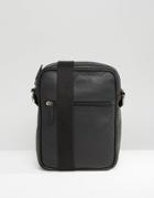 Asos Leather Flight Bag - Black