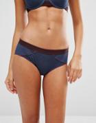 Denim Marl Short With Elastics - Blue