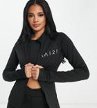 Vai21 Active Polar Fleece Zip Jacket In Black