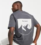 Only & Sons Oversized T-shirt With Mountain Back Print In Gray Exclusive At Asos-grey