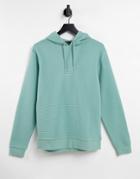 Asos Design Ribbed Hoodie In Green