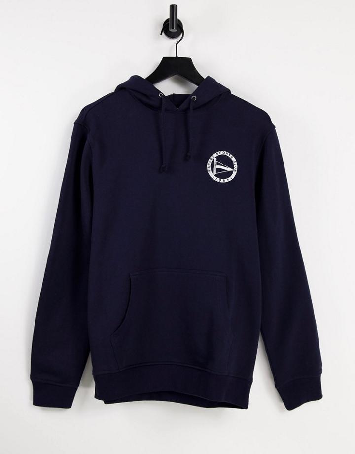 Parlez Gaff Embroidered Hoodie In Navy