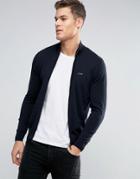 Armani Jeans Zipthru Knit Cardigan Regular Fit In Navy - Navy