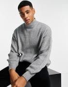 Asos Design Soft Knit Rib Sweater In Gray - Part Of A Set