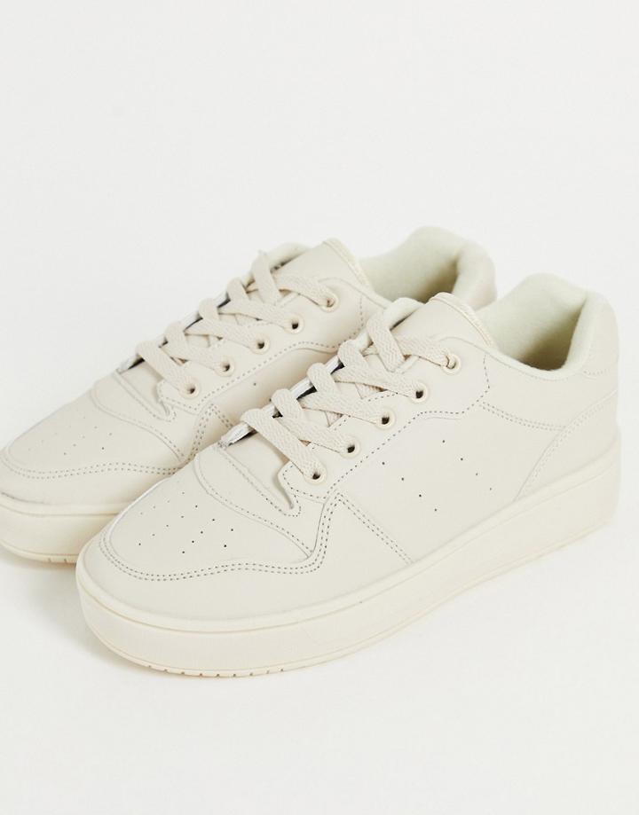 Truffle Collection Chunky Flatform Sneakers In Beige Drench-neutral