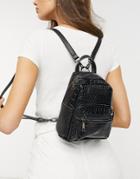 Claudia Canova Backpack In Black Croc