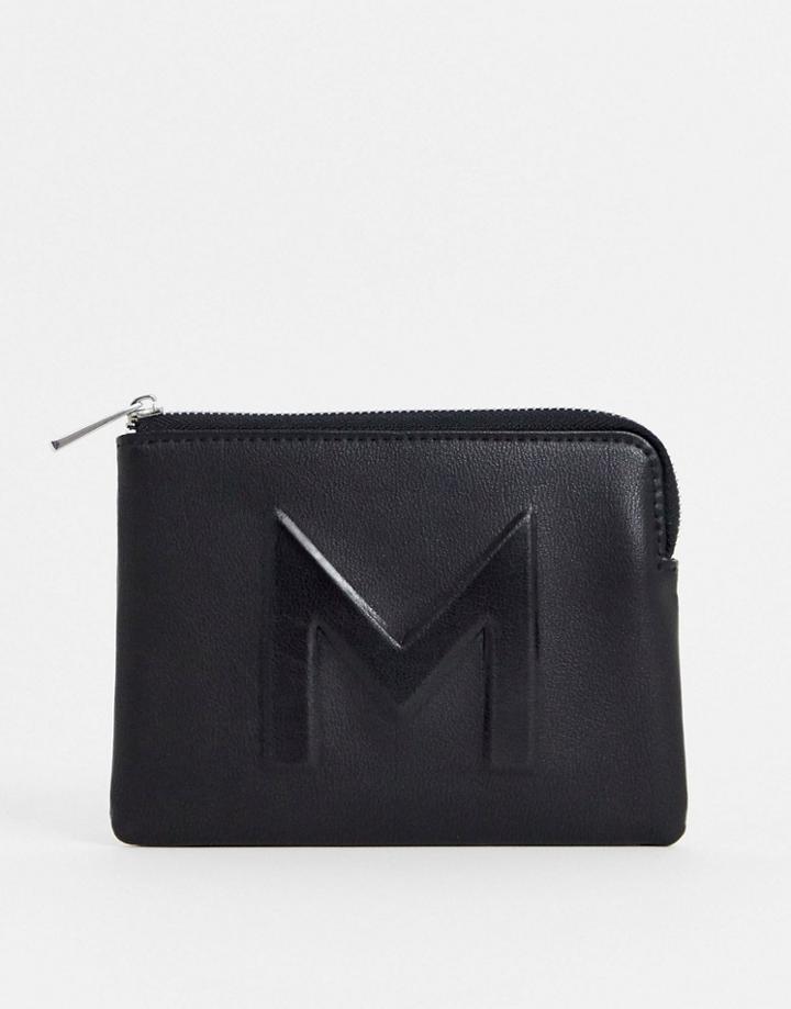 Asos Design Personalized Letter Ladies' Wallet A C E L M-black