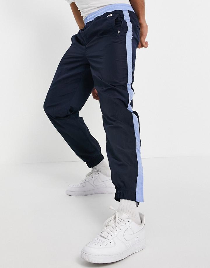 Boss X Russell Athletic Janyl Sweatpants With Side Stripe In Navy