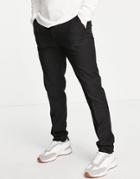 Topman Fabric Slim Pants In Black - Black