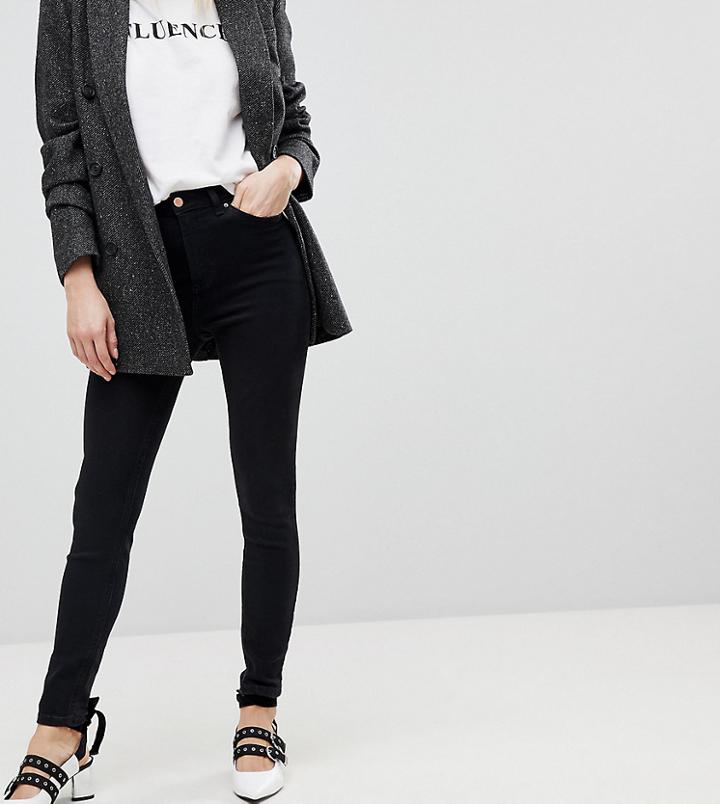 New Look India High Rise Skinny Turn Up Jean-black