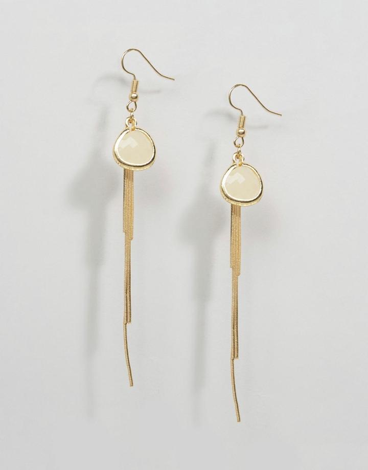 Designb Stone Drop Earrings - Gold