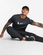 Nike Running Dri-fit Colorblock T-shirt In Black