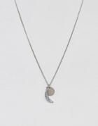 Pieces Moon Pendant Necklace - Gold