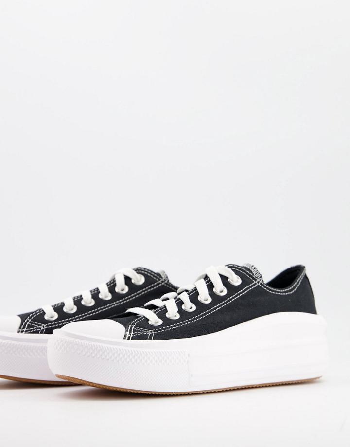 Converse Chuck Taylor All Star Ox Move Canvas Platform Sneakers In Black