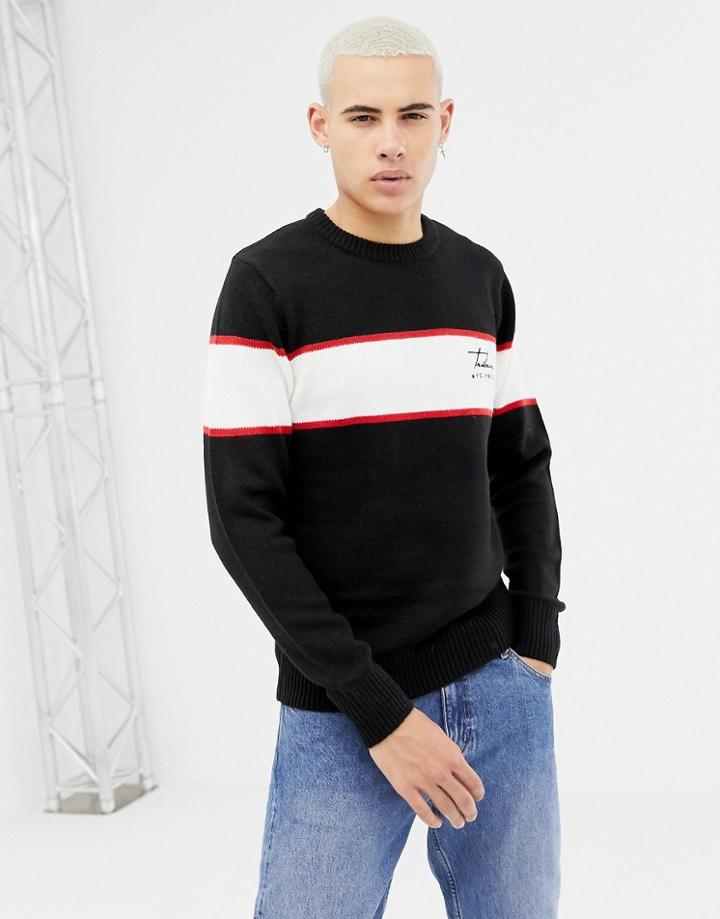 New Look Sweater With Nyc Embroidery In Black - Black