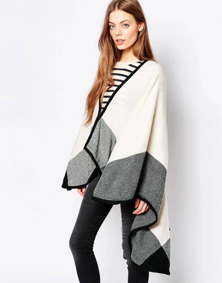 Pia Rossini Boarder Wrap Cape - Cream