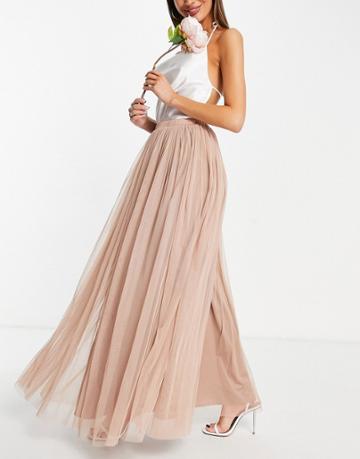 Beauut Tulle Maxi Skirt In Mink-pink