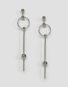 Pieces Circle Drop Earrings - Silver