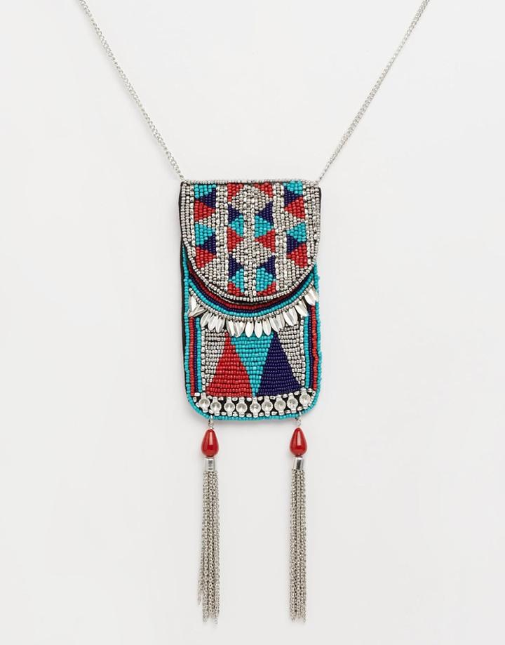 Asos Festival Purse Long Necklace - Multi