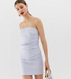River Island Mini Dress With Rhinestone Straps In Blue - Blue