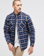 Carhartt Wip Checked Damon Over Shirt In Regular Fit - Blue