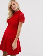 Little Misterss Short Sleeve Skater Dress - Red
