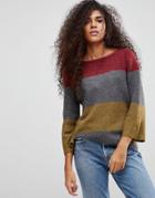 B.young Color Block Panel Sweater - Multi