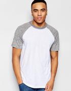New Look Raglan T-shirt In Gray Marl - Gray