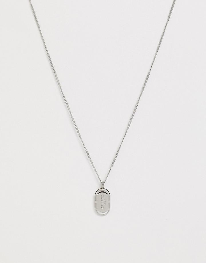 Craftd Stainless Steel Signature Pendant Neck Chain In Silver