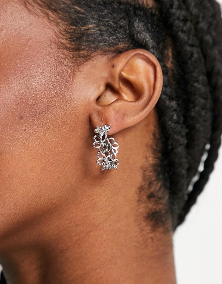 Pieces Daisy Hoops In Silver