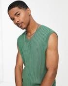 Devil's Advocate Oversized Ribbed Vest-brown
