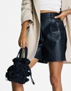 Topshop Ruched Nylon Bucket In Black