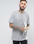 Original Penguin Small Logo T-shirt Slim Fit In Gray Marl - Gray