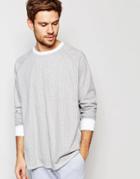 Asos Loungewear Stripe Sweatshirt In Gray