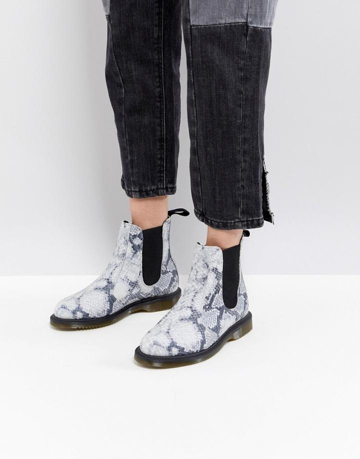 Dr Martens Kensington Chelsea Boots In Faux Snake Print - Multi