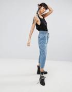 Cheap Monday Flow Cropped Denim Joggers - Blue