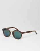 Mr. Boho Sunglasses Fitzroy With Green Lenses Made In Italy - Brown