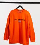 Daisy Street Plus Relaxed Sweatshirt With Los Angeles Embroidery-orange