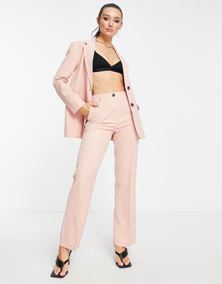 Asos Design Mix & Match Slim Straight Pant In Blush-neutral