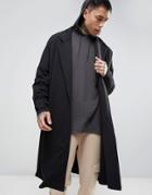 Asos Extreme Oversized Longline Jersey Duster Coat - Black