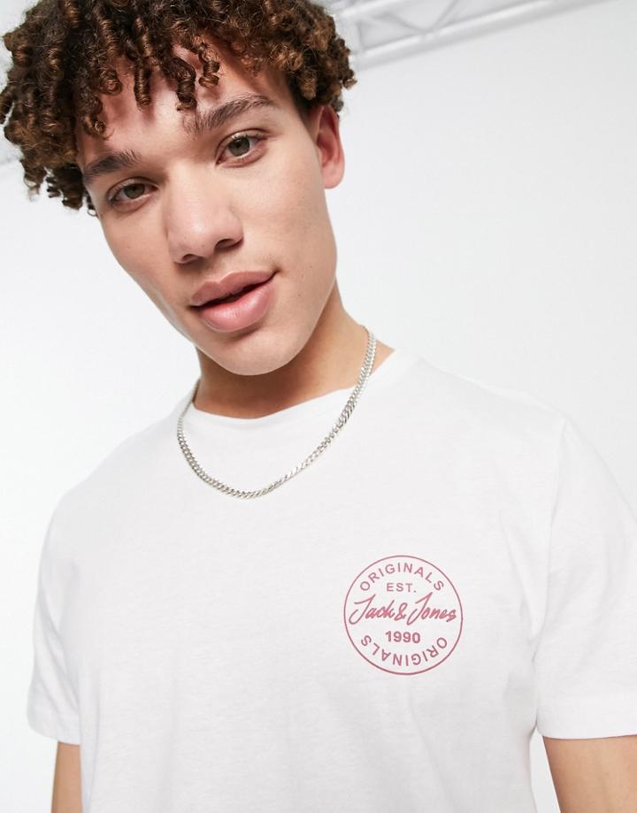 Jack & Jones Originals T-shirt With Crew Neck & Small Logo In White