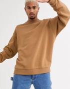 Asos Design Oversized Sweatshirt In Brown