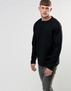 Bellfield Woven Wool Raglan Sweatshirt - Black