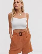Stradviarius Printed Shirred Cami-white