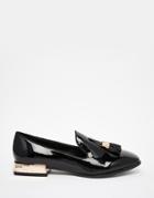 Daisy Street Patent Tassel Loafer Flat Shoes - Black