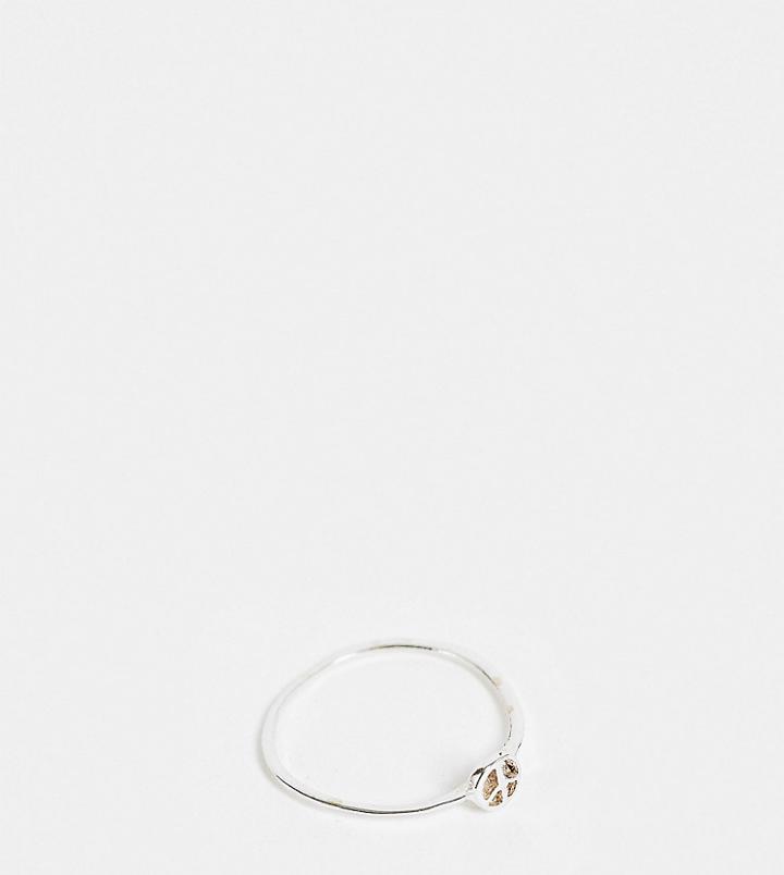 Kingsley Ryan Peace Symbol Ring In Sterling Silver